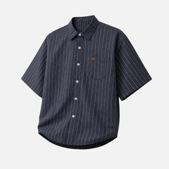 Textured Stripe Short-Sleeve Shirt