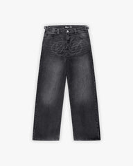EMBOSSED SCRIPT LOGO DENIM BLACK