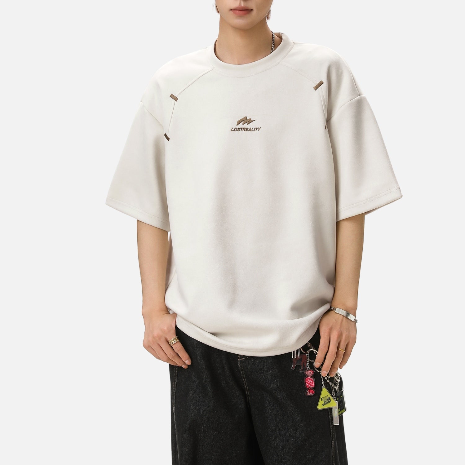 Structured Colorblock Embroidered Tee