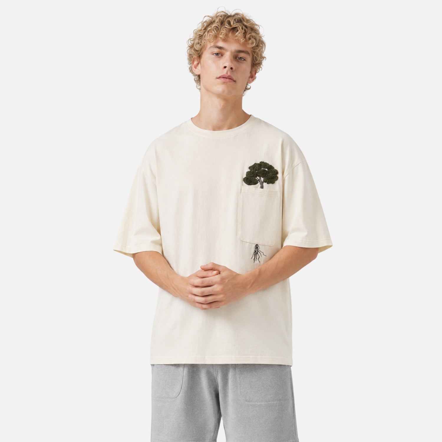 Creative Tree Embroidered Graphic Tee
