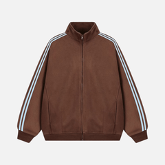 Striped Stand Collar Jacket