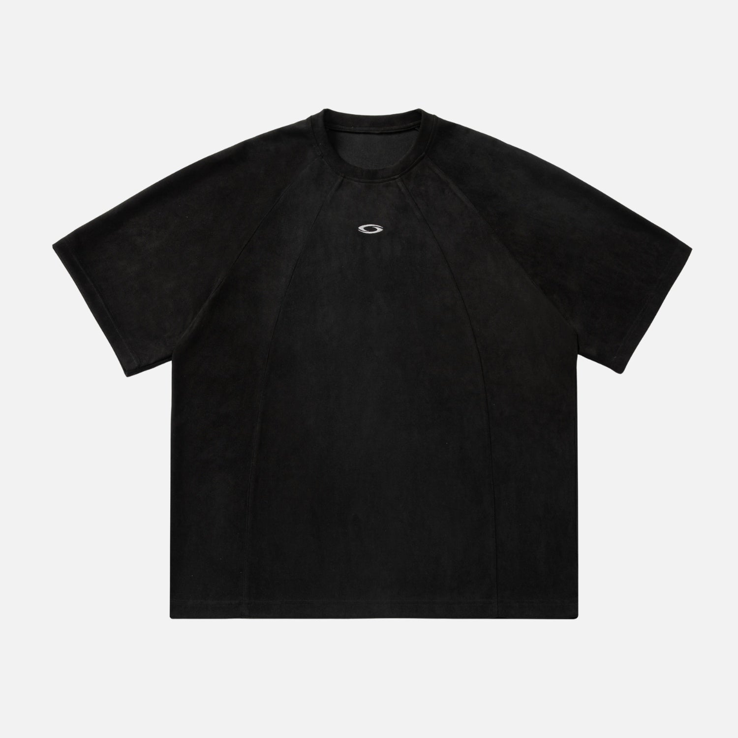 Paneled Faux Suede Short Sleeve Tee