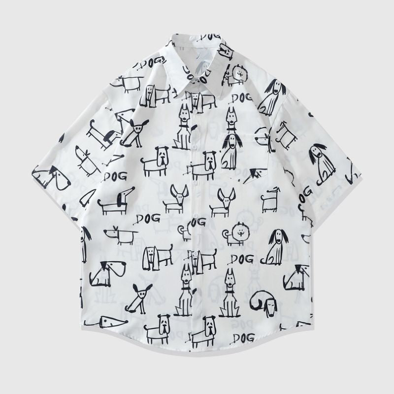 Fun Cartoon Print Shirt