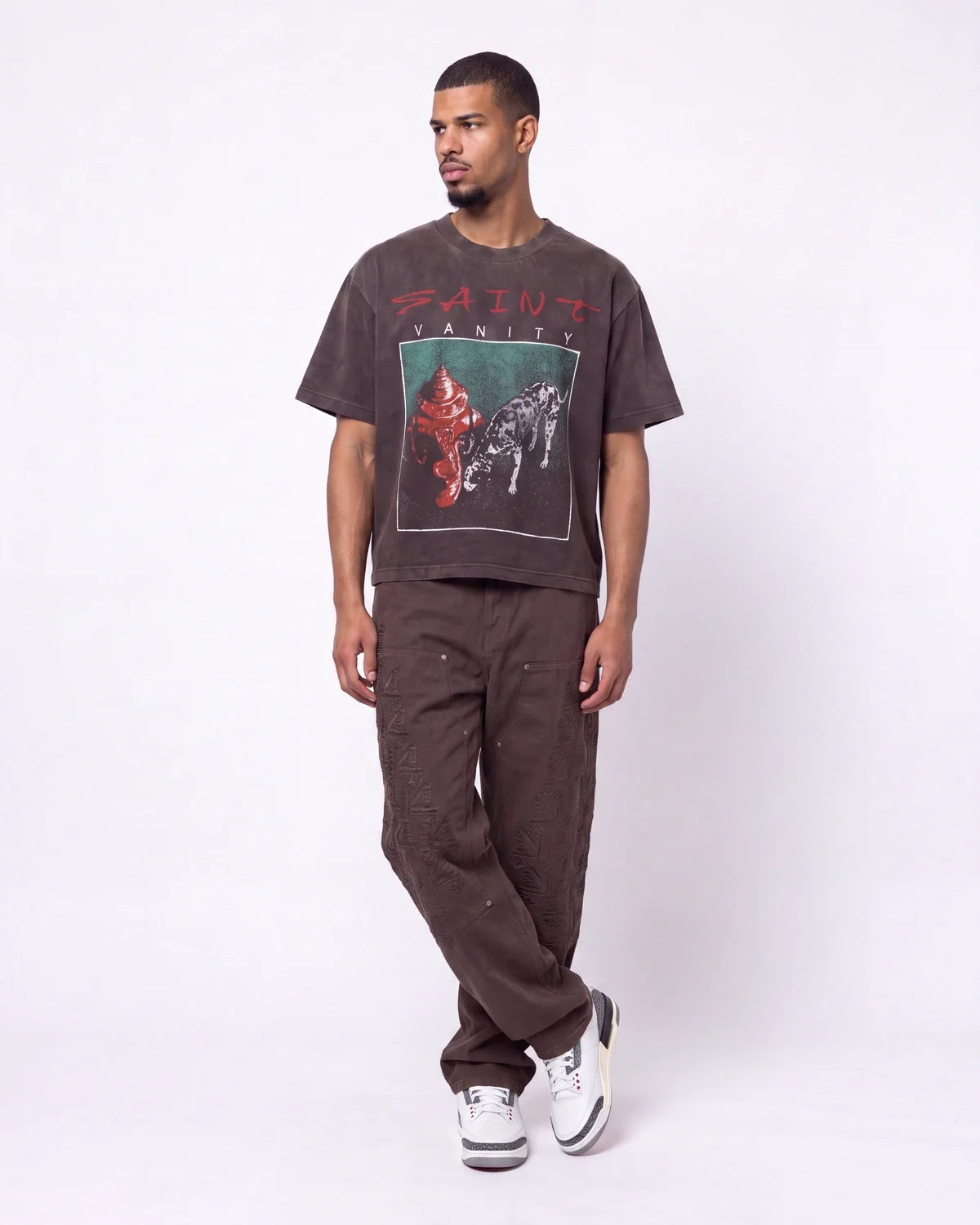 Saint Vanity Dalmatian Tee Vintage Black