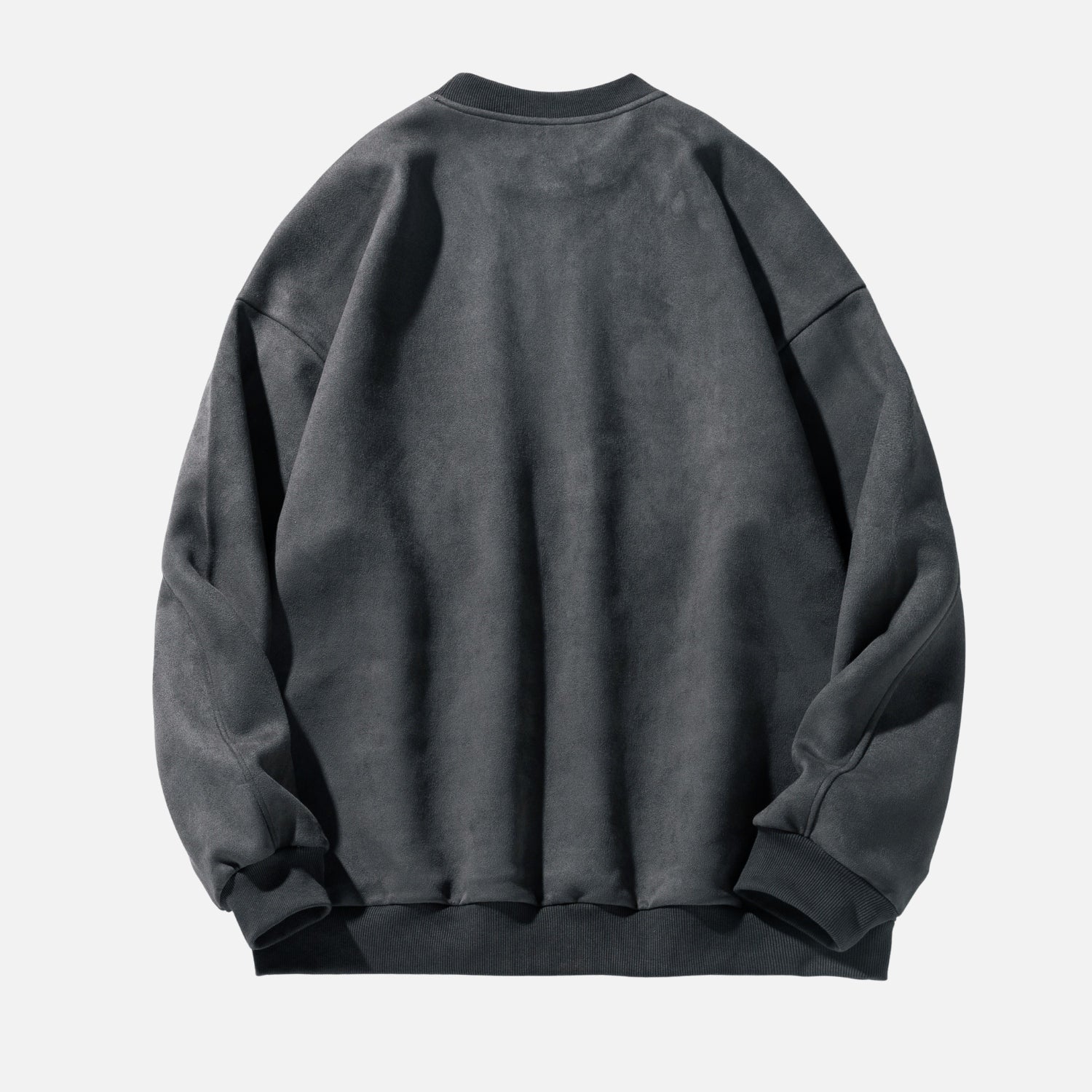 Vintage Suede-Look Crewneck Sweatshirt