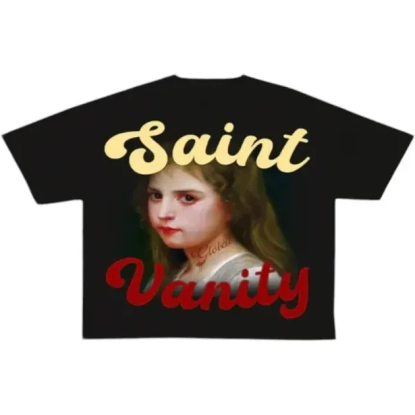 Saint Vanity Portrait Painting Back Print Tee - Black