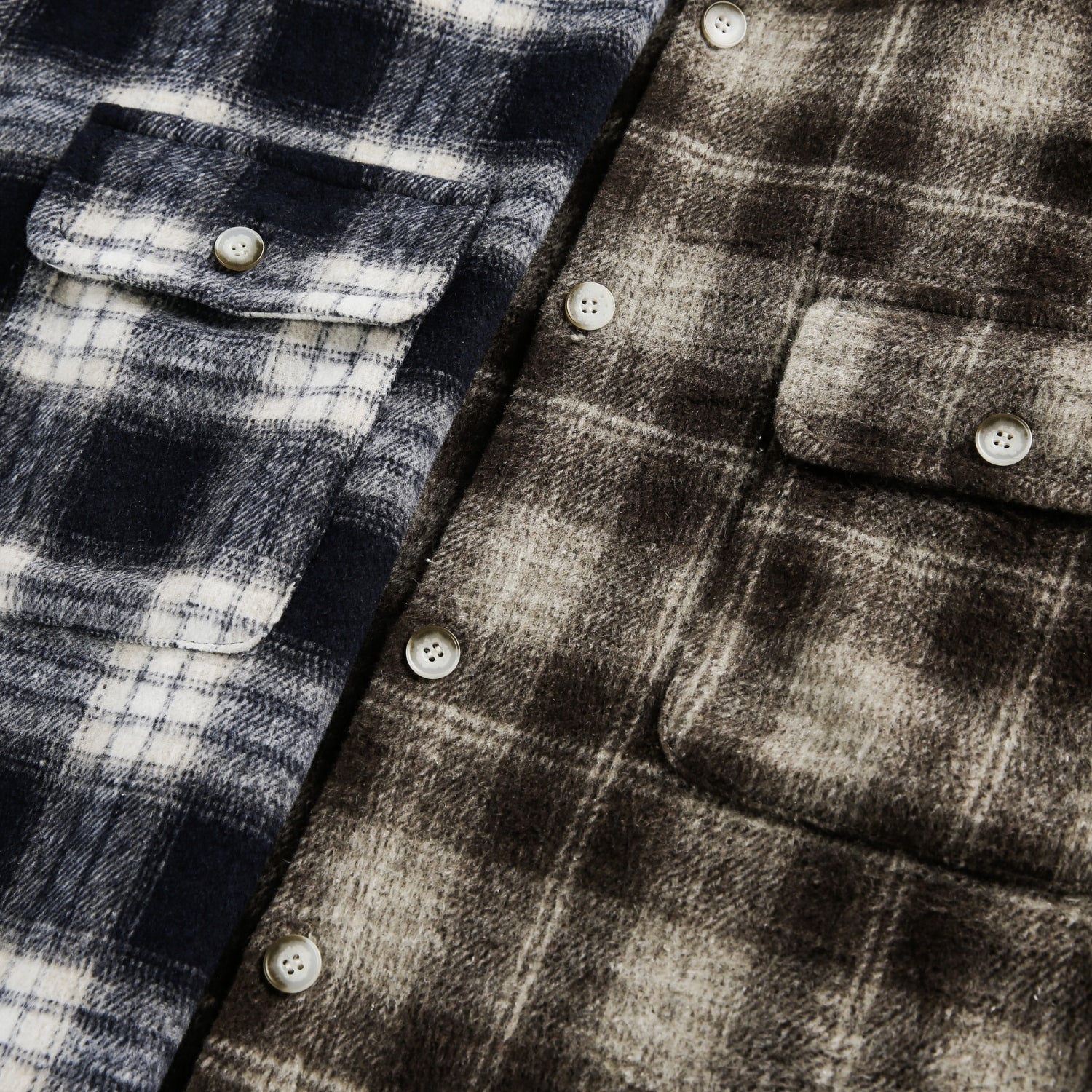 Colorblock Brushed Plaid Hoodie Shirt