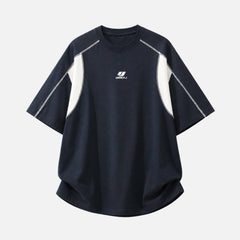 Colorblock Embroidered Cotton T-Shirt
