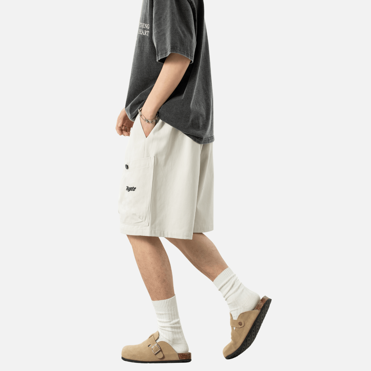 Letter Embroidery Cargo Shorts