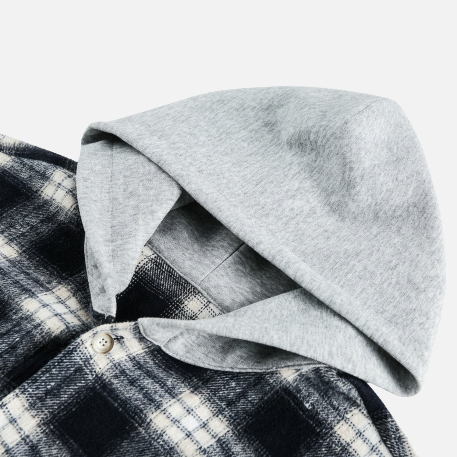 Colorblock Brushed Plaid Hoodie Shirt