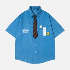 Japanese Retro Shirt with Tie