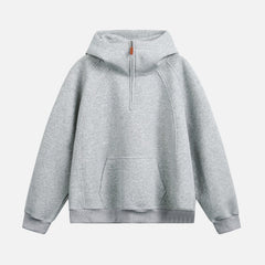 Structured Paneled Hooded Sweatshirt