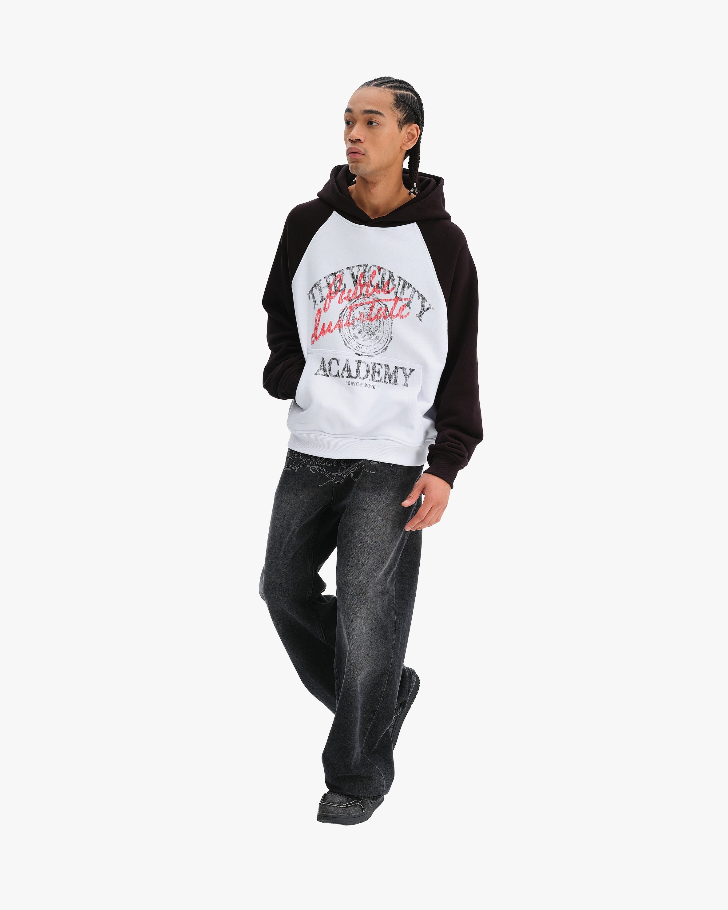 BICOLOR PUBLIC INSTITUTE HOODIE BLACK/WHITE
