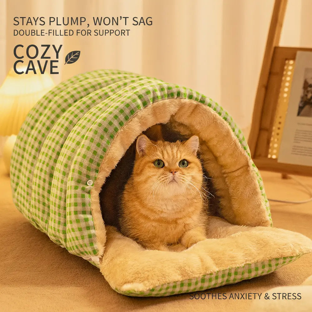 Cozy Cave Pet Bed for Security & Warmth