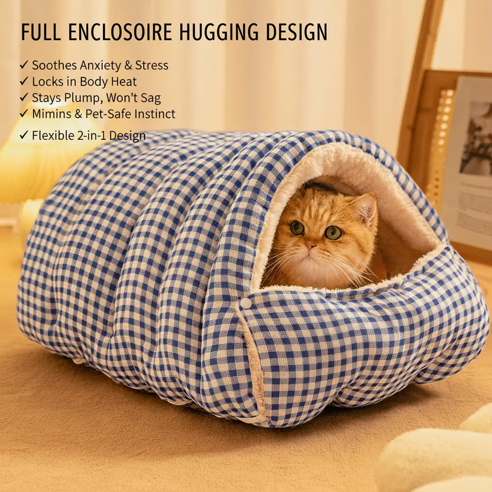 Cozy Cave Pet Bed for Security & Warmth