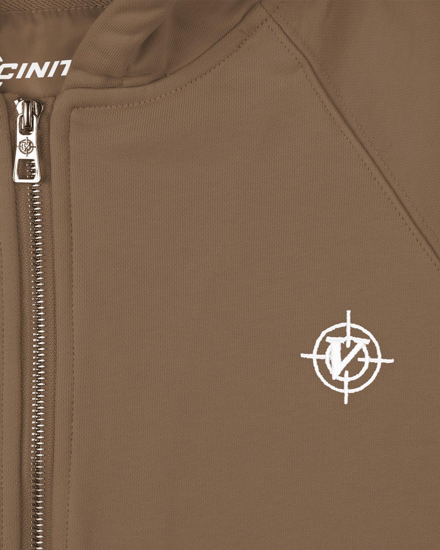 INSIDE OUT ZIP HOODIE CHOCOLATE BROWN