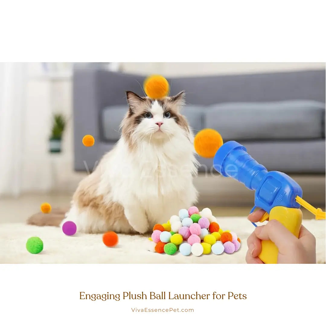 Playful Plush Ball Launcher for Cats