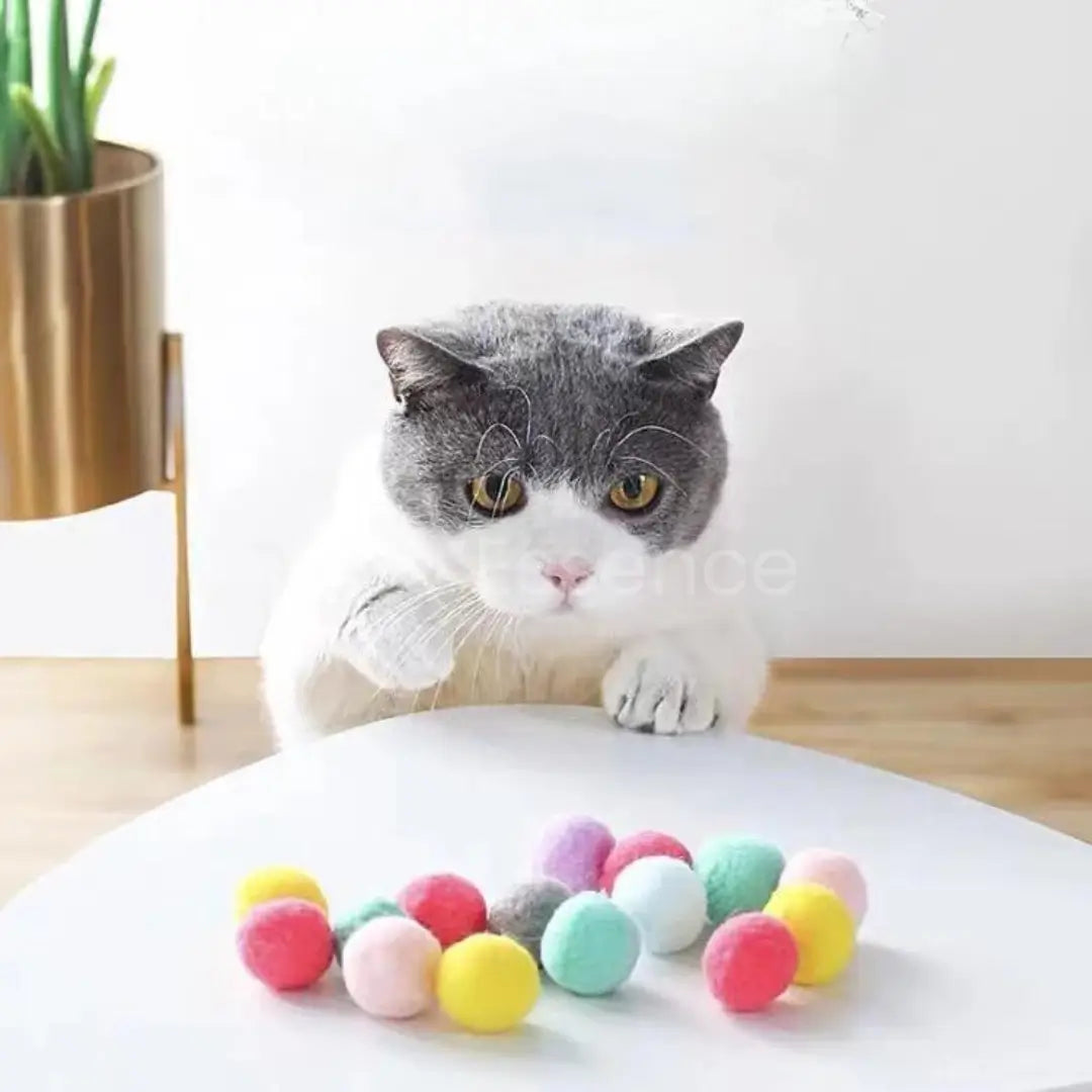 Playful Plush Ball Launcher for Cats