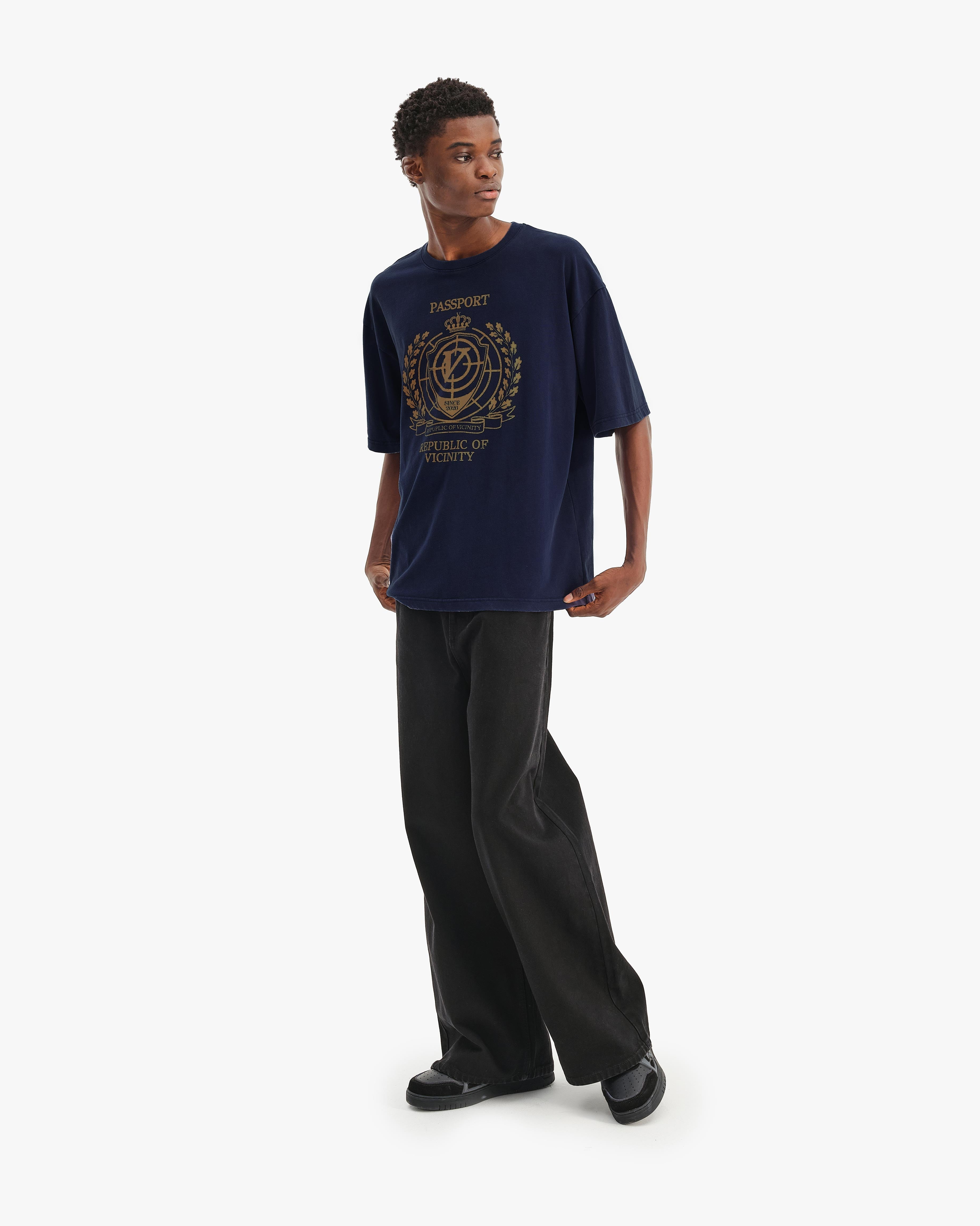 PASSPORT TEE WASHED BLUE