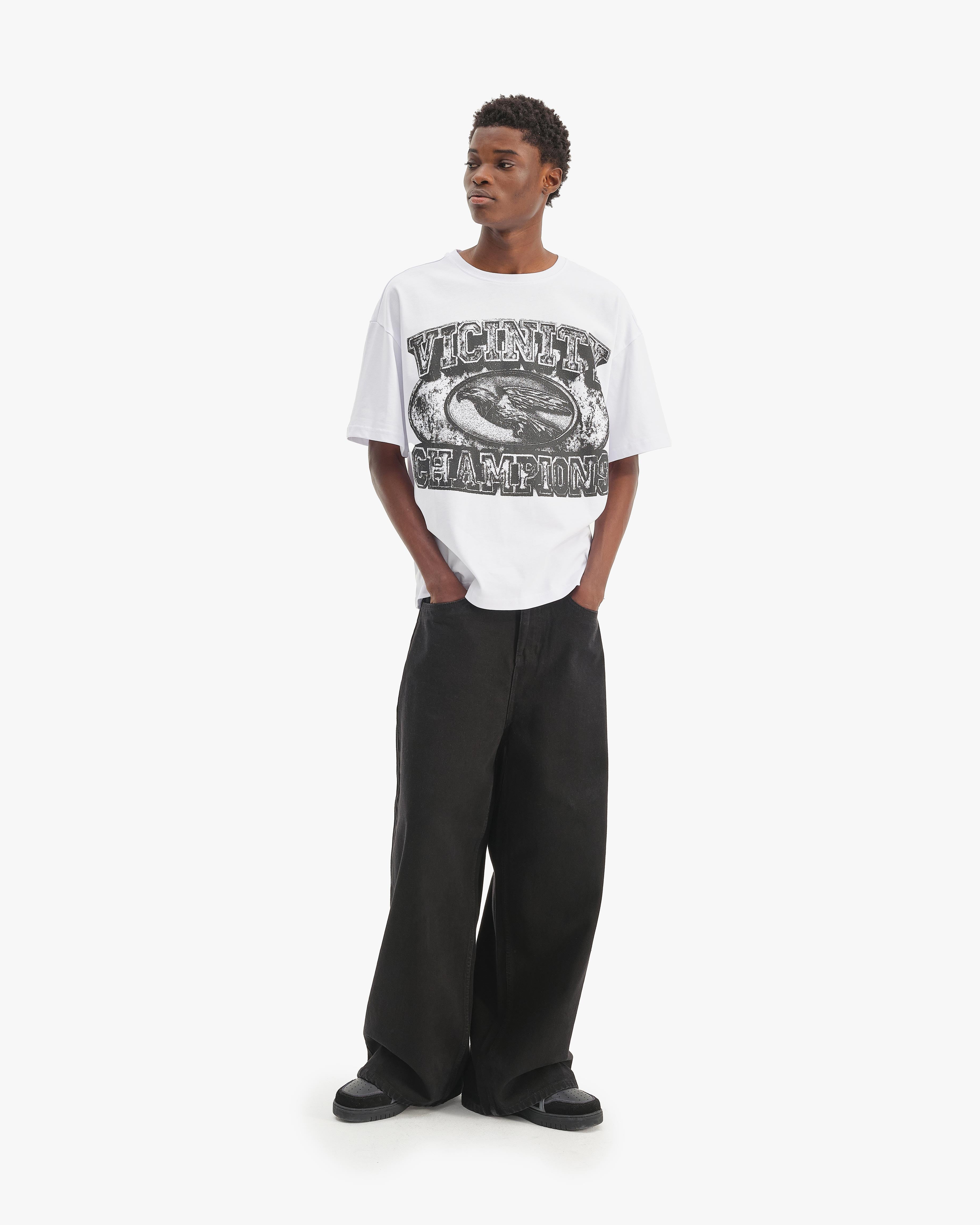 CHAMP EMBLEM TEE BLACK/WHITE