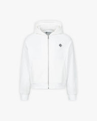 INSIDE OUT ZIP HOODIE WHITE