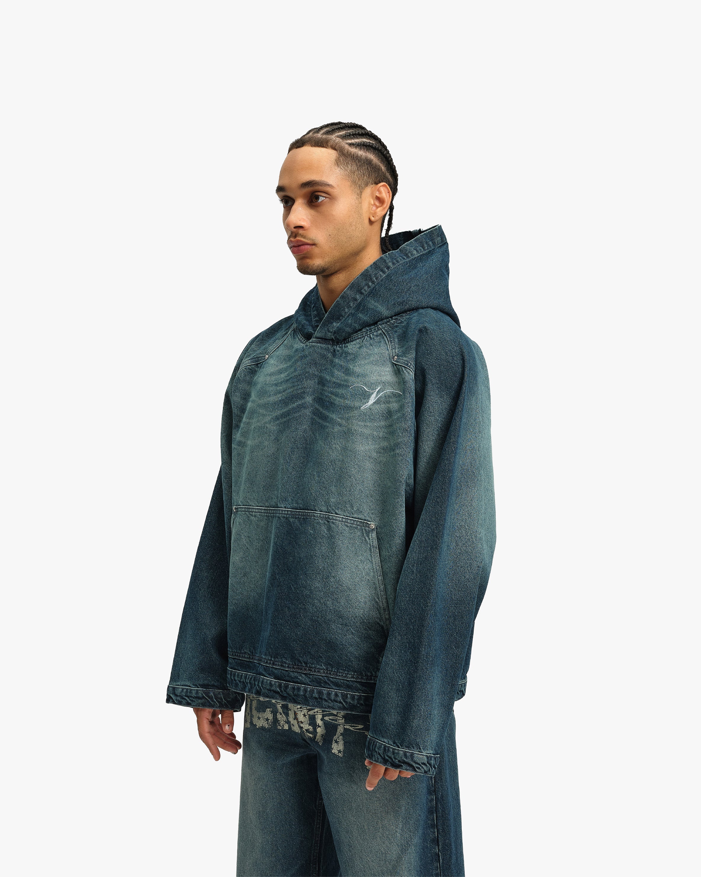 WILD SOUTH DENIM HOODIE LAKE