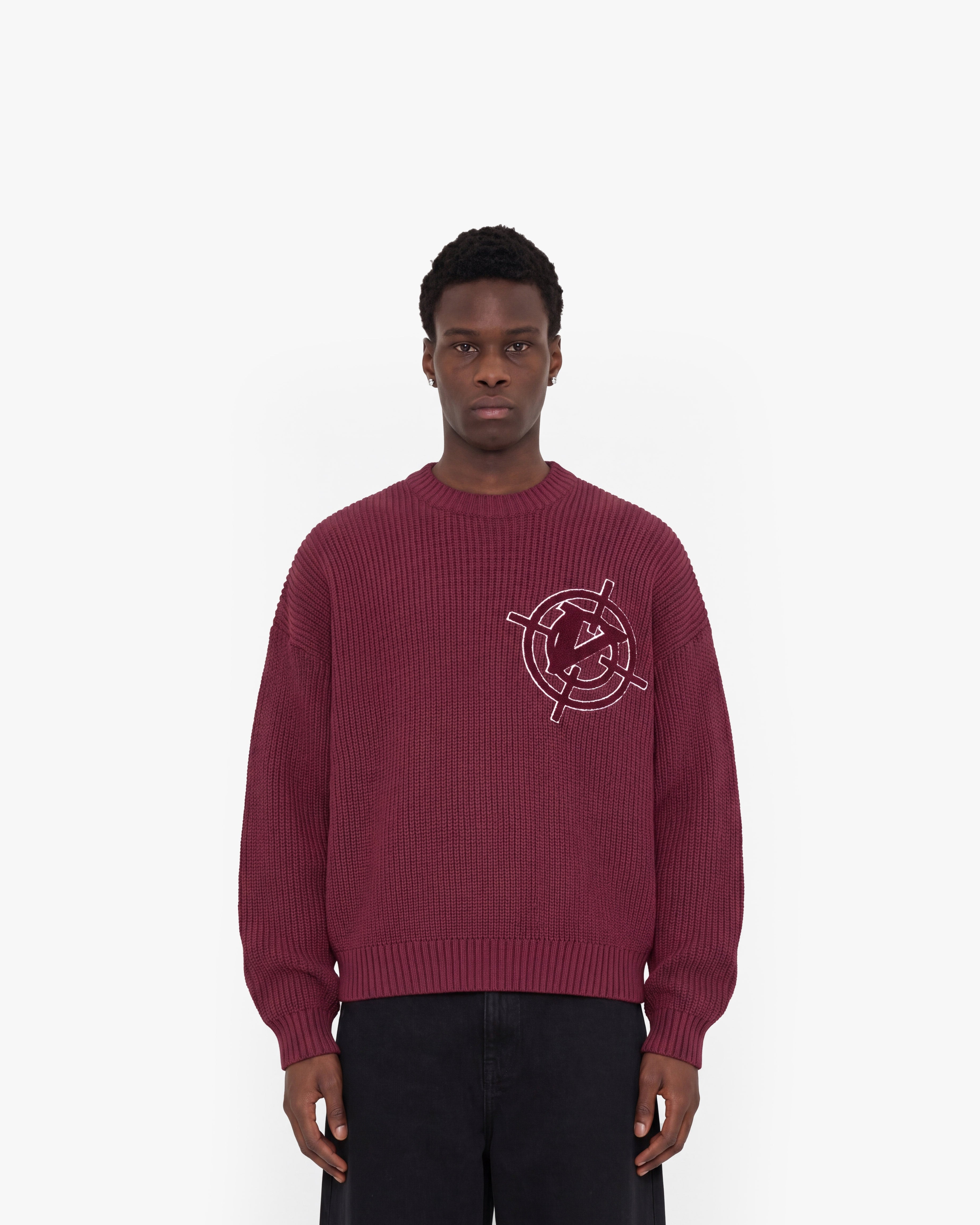 V-LOGO KNITWEAR DARK CHERRY