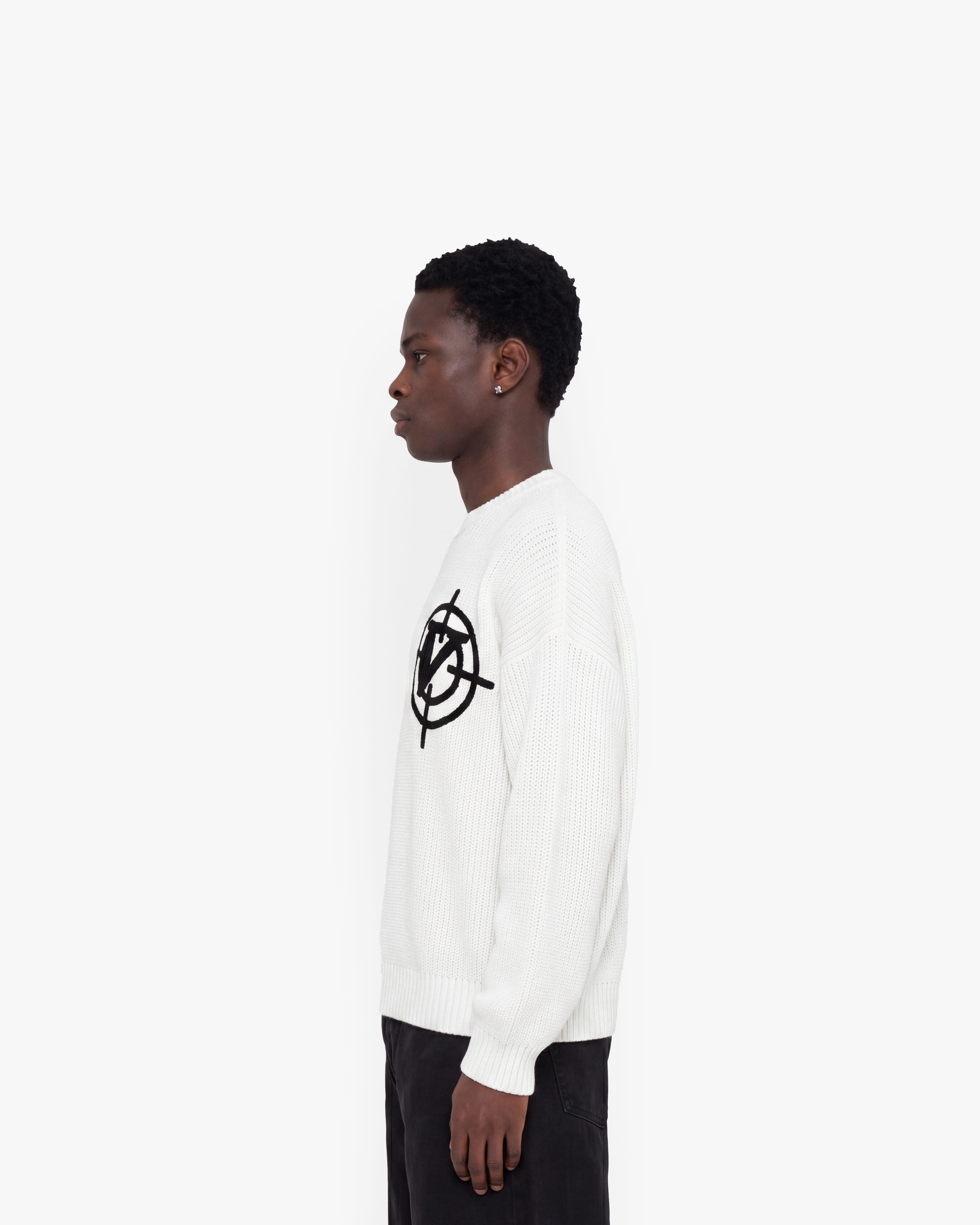 V-LOGO KNITWEAR WHITE