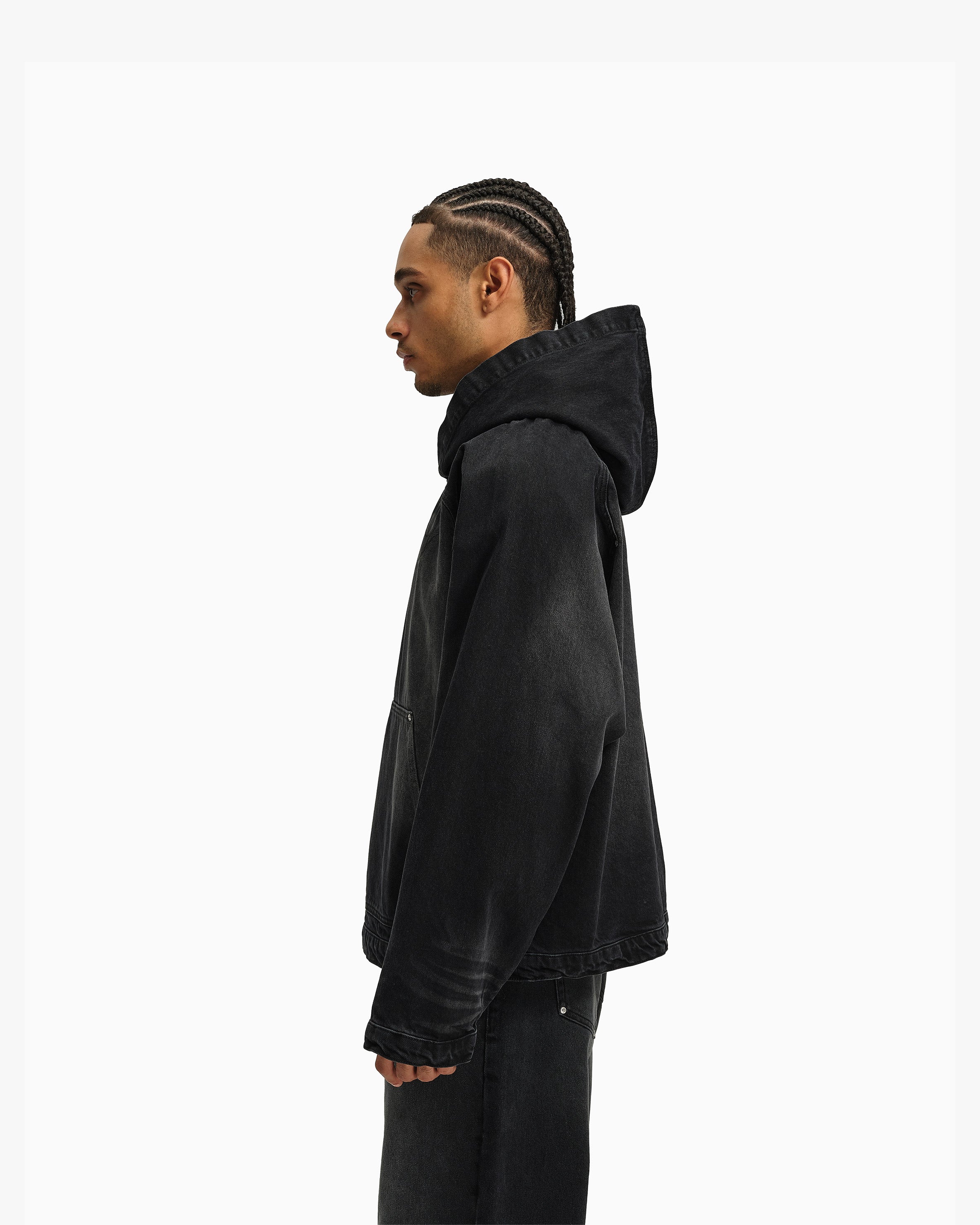 WILD SOUTH DENIM HOODIE COAL