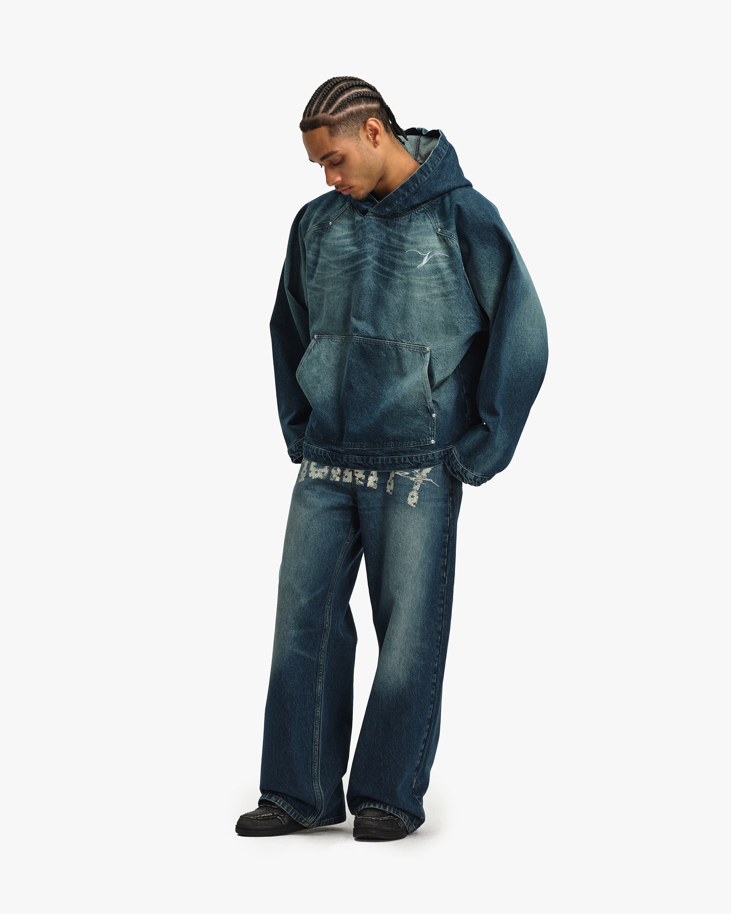 WILD SOUTH DENIM HOODIE LAKE