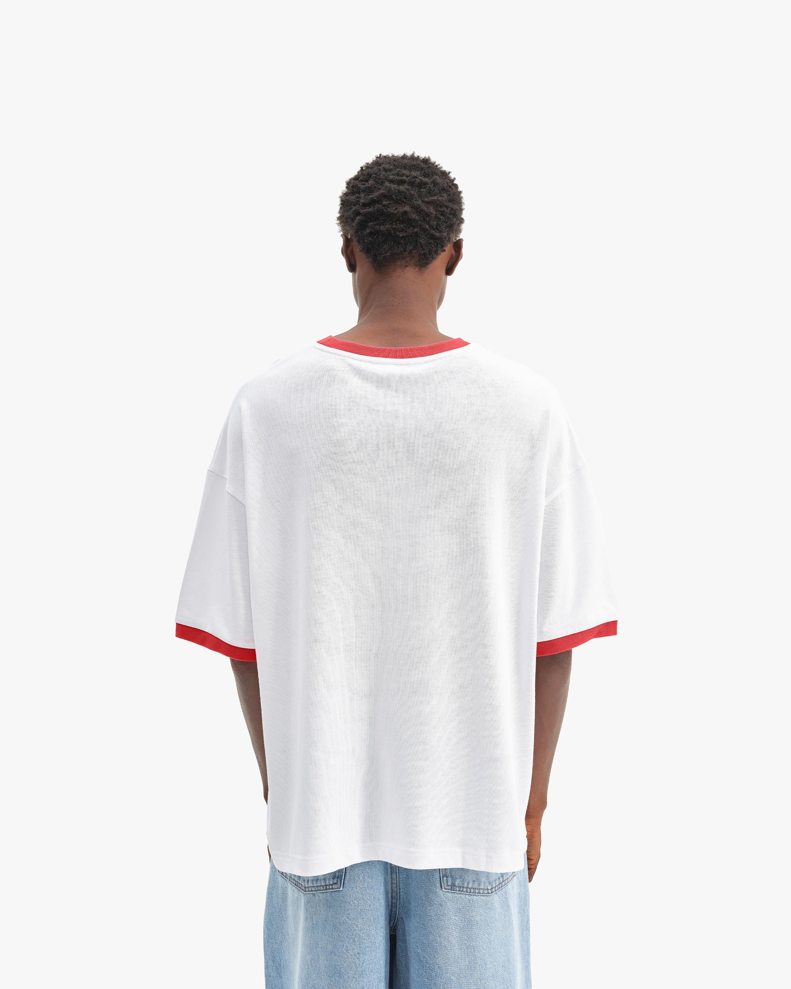SIGNATURE TEE WHITE/RED