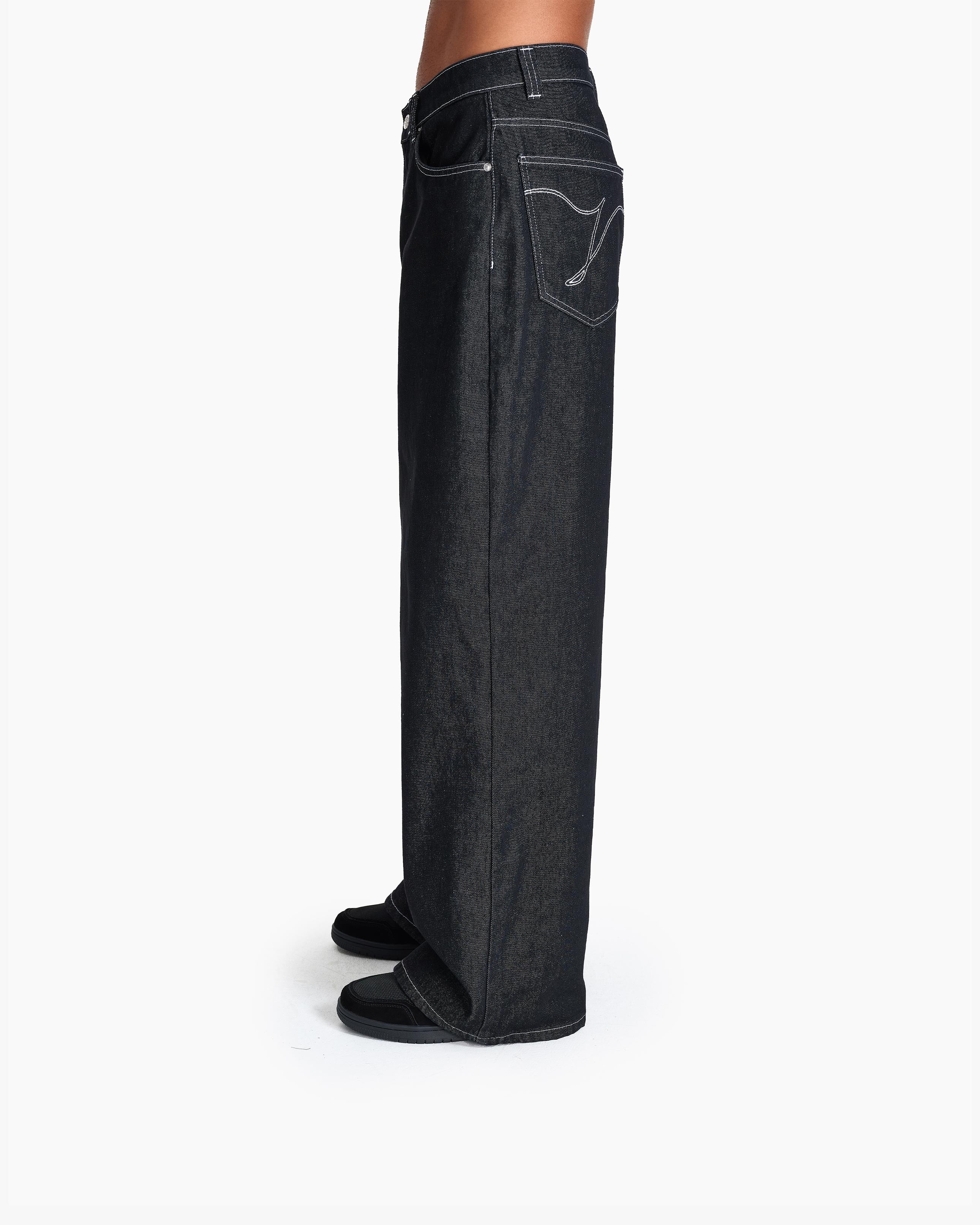 VOLUME DENIM RAW BLACK