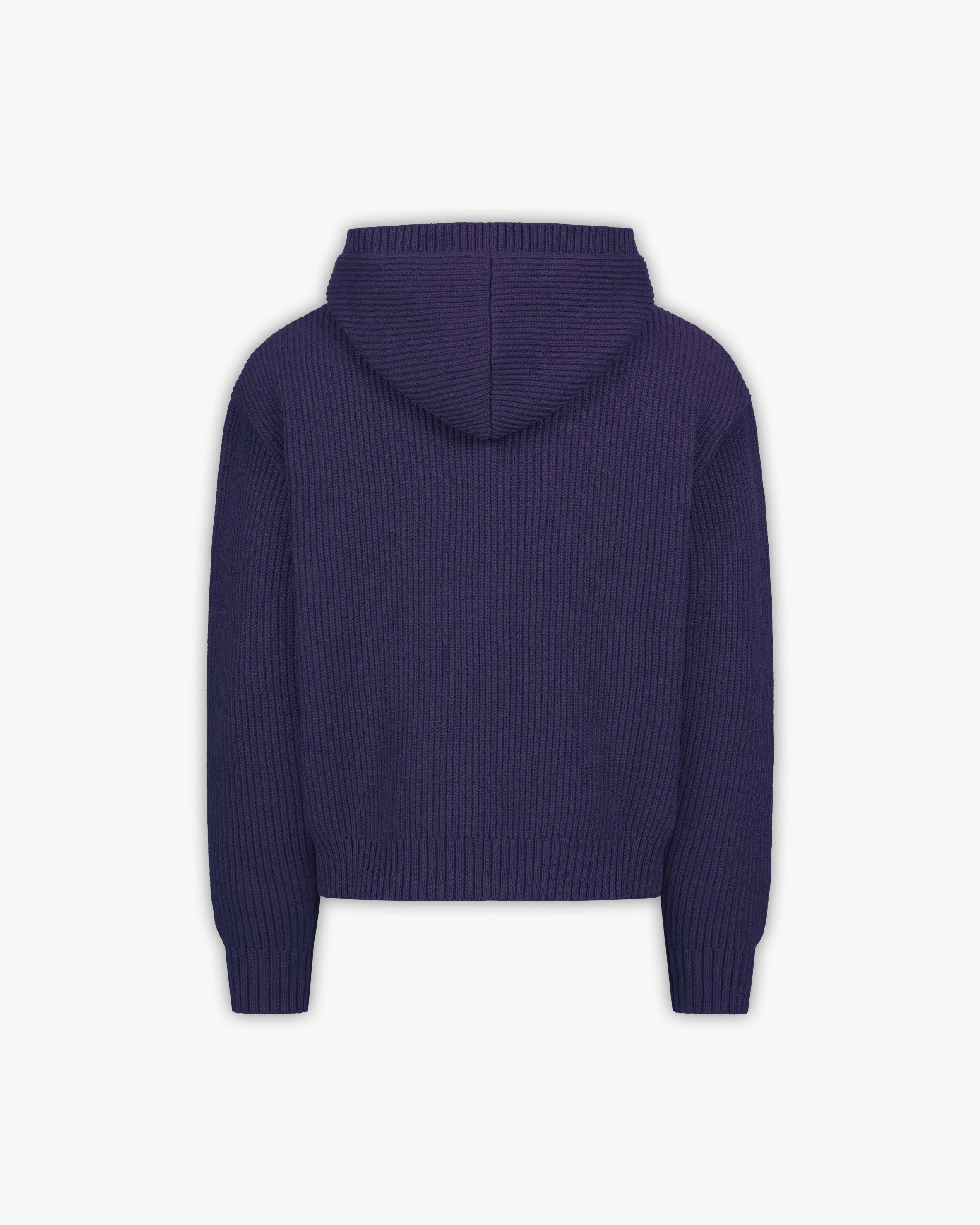 V-LOGO KNIT ZIP HOODIE NAVY