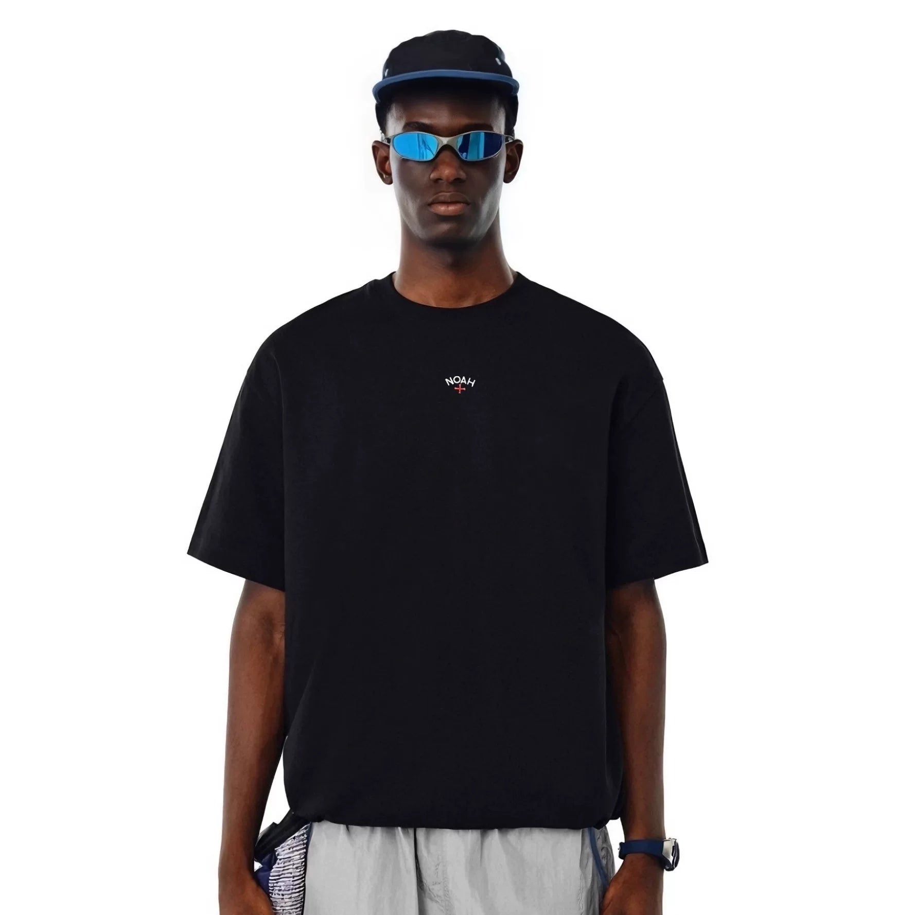 NOAH MARS Cross Embroidered Cotton Tee