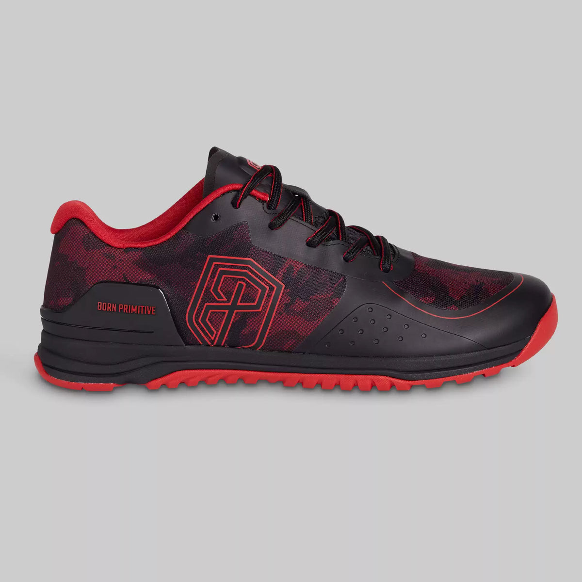 B. P Savage Red Camo Wide Fit Cross Training Shoes