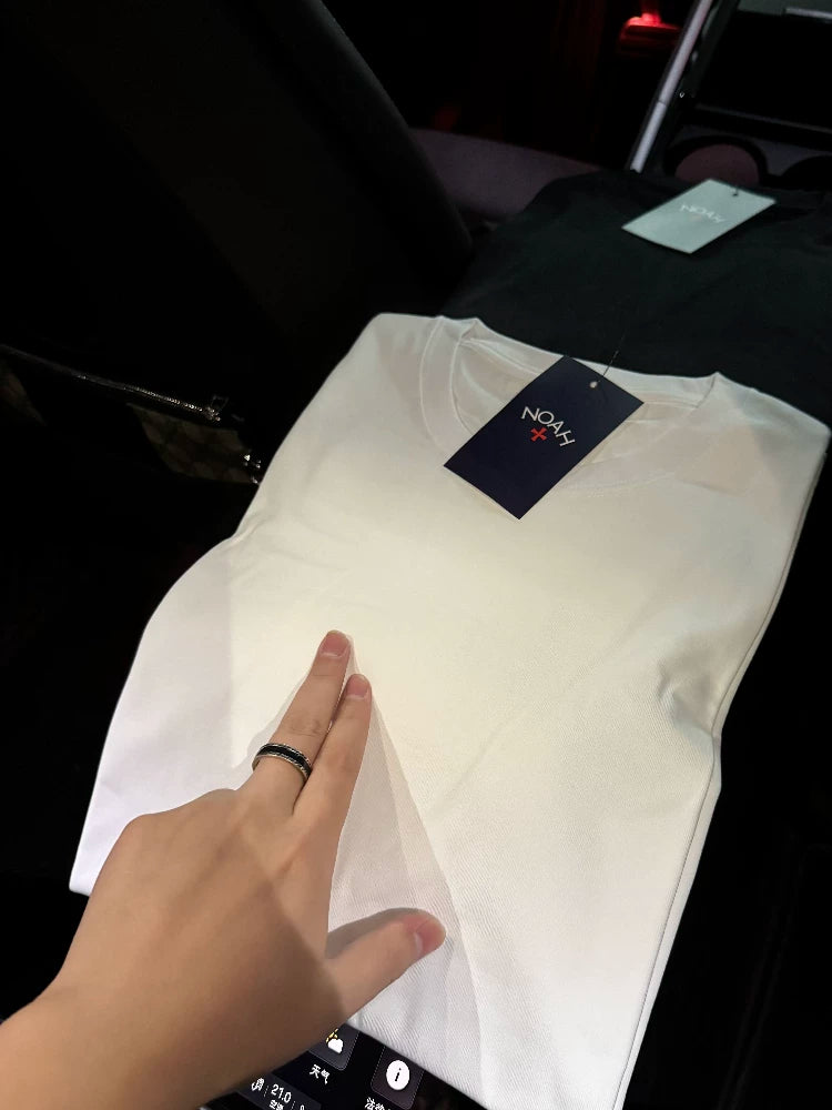 NOAH MARS niche trendy brand with a small cross on the back, American casual, simple, antibacterial, cotton short sleeved T-shirt for men