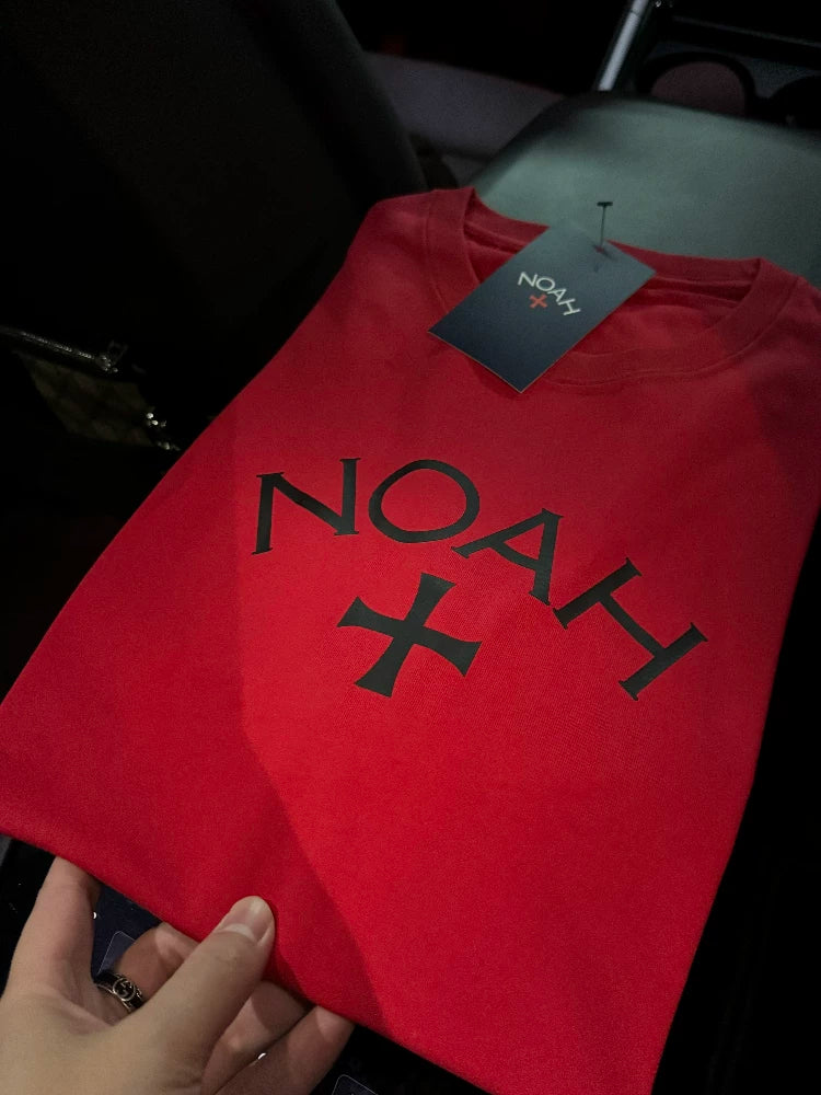 NOAH MARS小众潮牌十字架简约美式休闲情侣潮流老钱风全棉短袖T恤