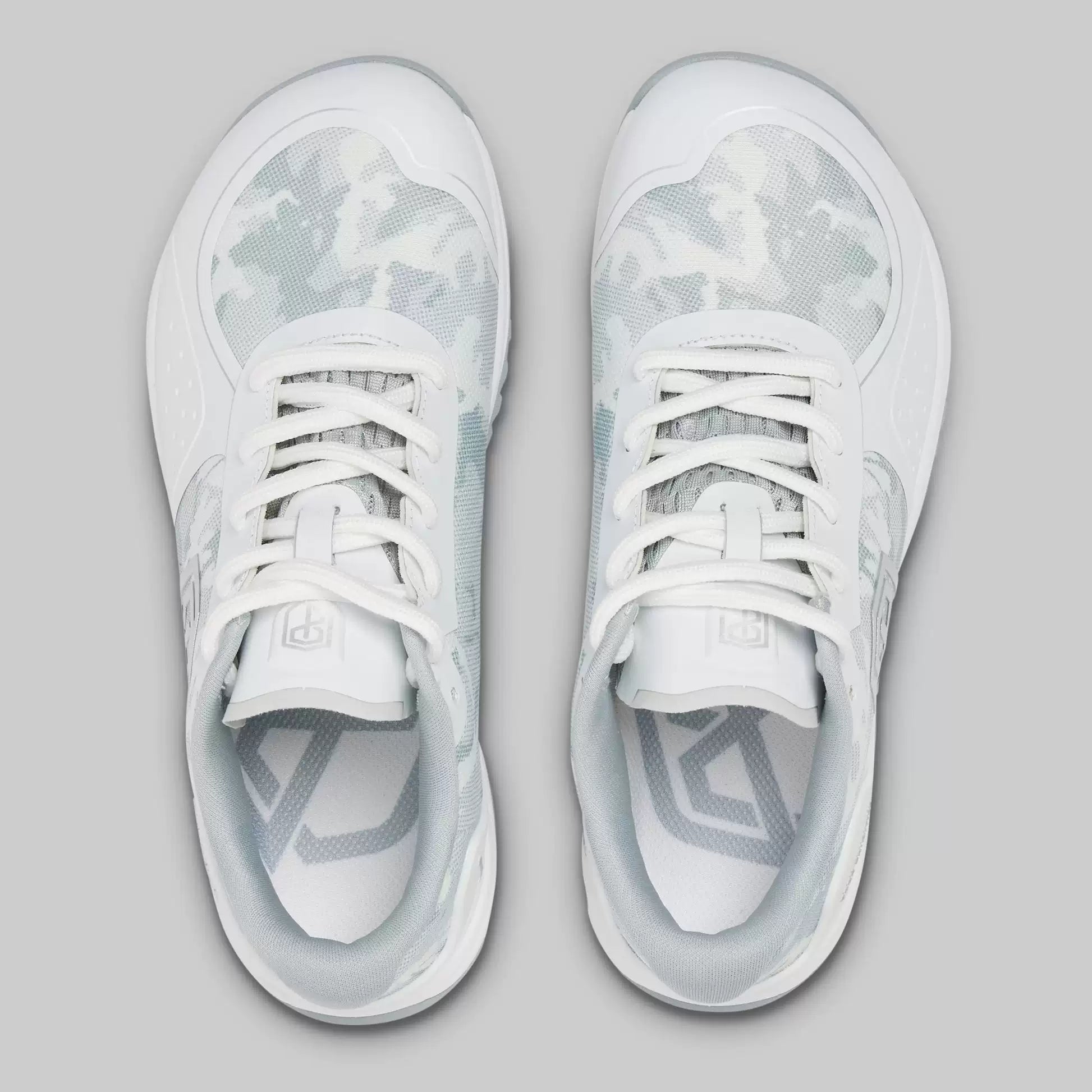 B. P Savage White Grey Camo Training Shoes
