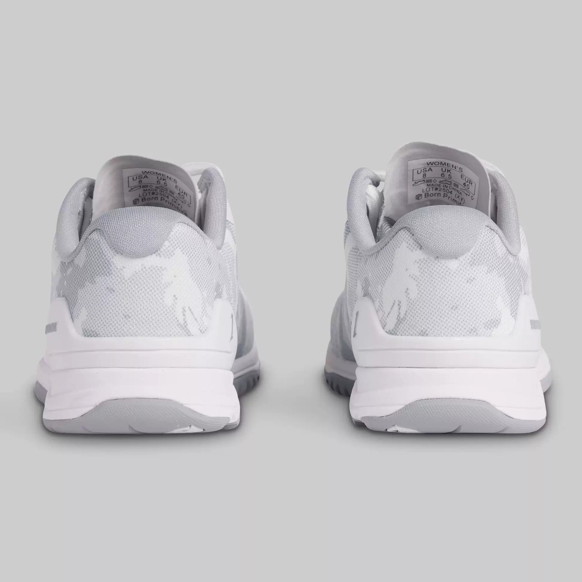 B. P Savage White Grey Camo Training Shoes