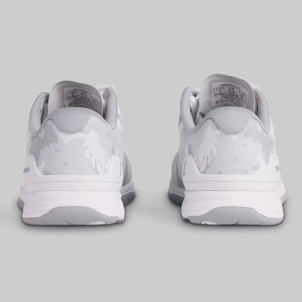 B. P Savage White Grey Camo Training Shoes