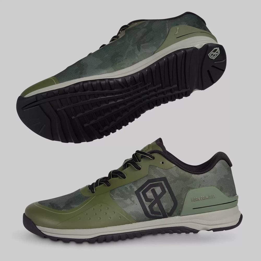 B. P Savage Camo Green Wide Fit Cross Training Shoes