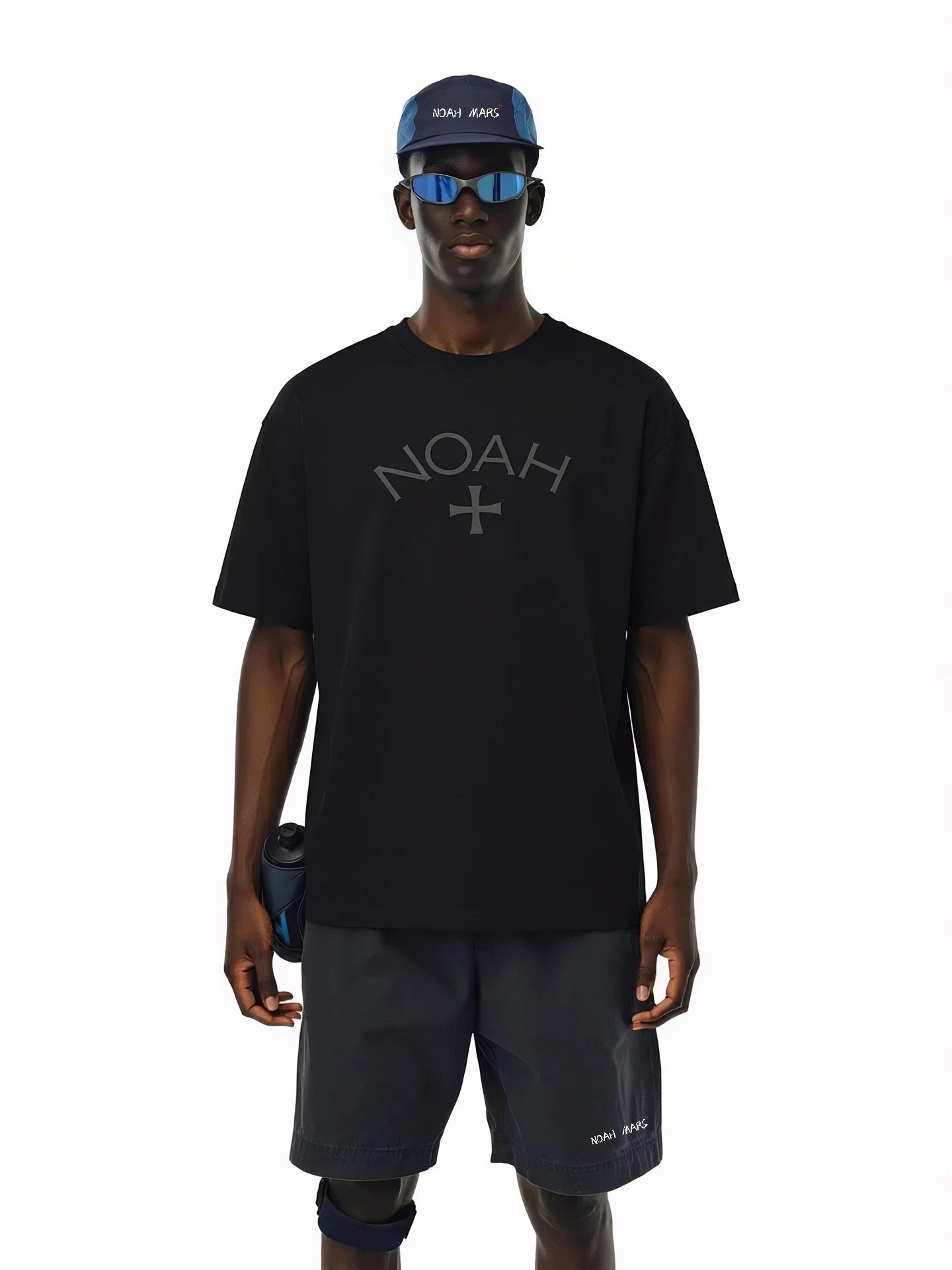 NOAH MARS Cross Print Tee Loose Fit Cotton Streetwear