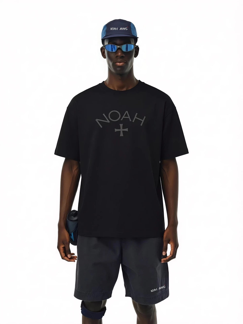 NOAH MARS Cross Print Tee Loose Fit Cotton Streetwear
