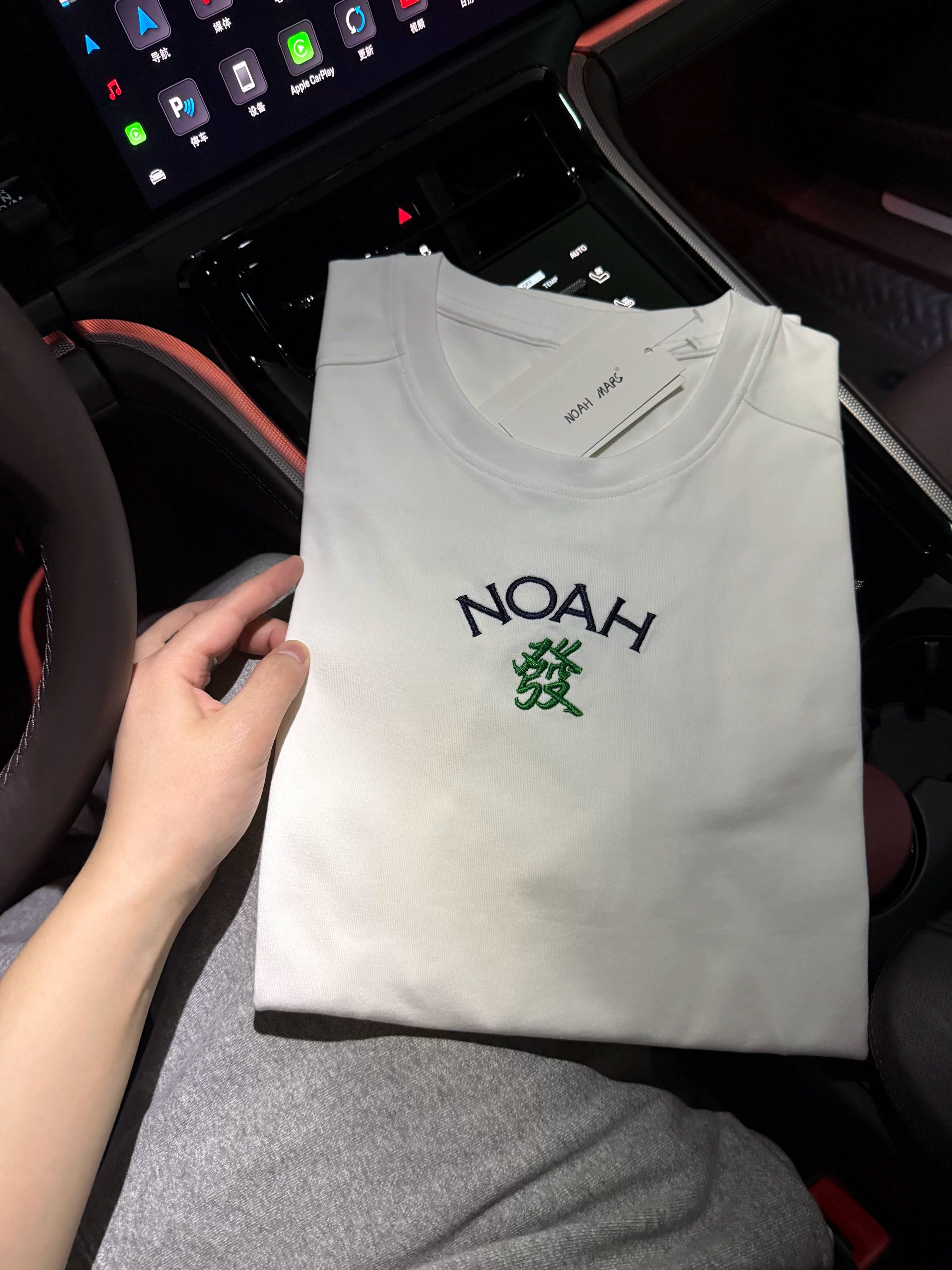 NOAH MARS Fortune Embroidery Pleated Tee