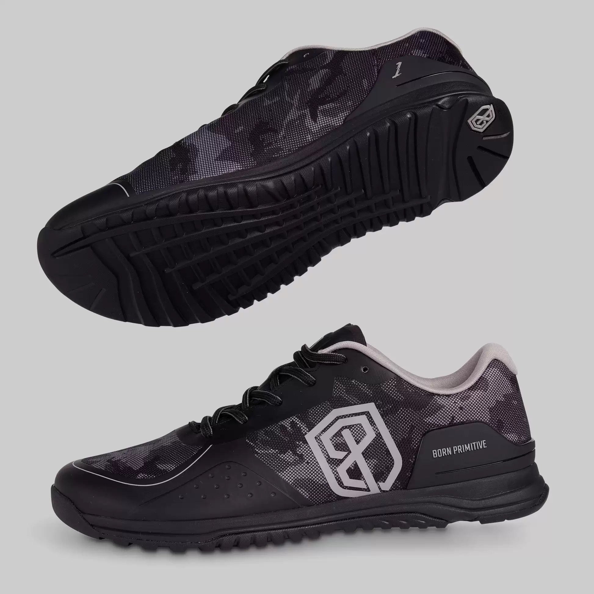 B. P Savage Black Camo Wide Fit Cross Training Shoes