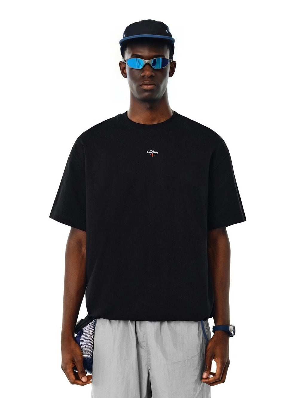NOAH MARS Cross Embroidered Cotton Tee