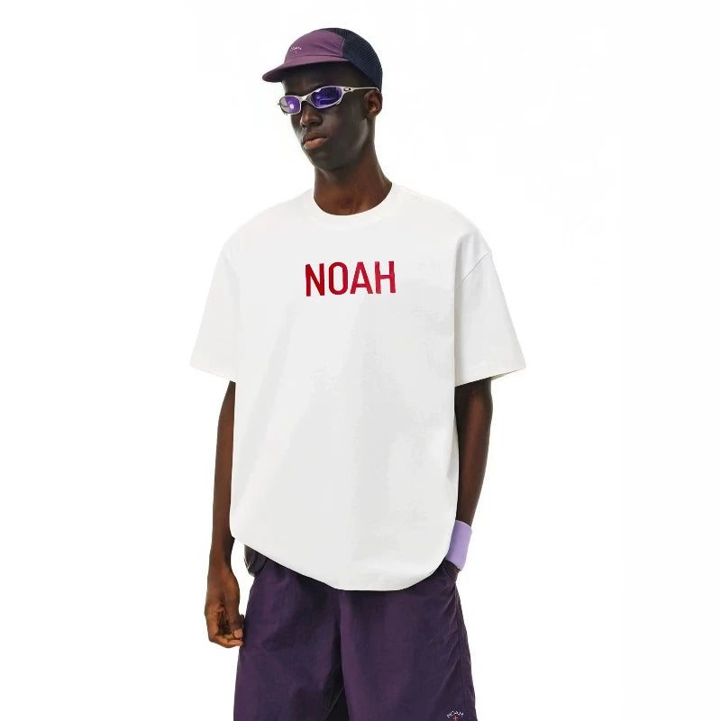 NOAH MARS小众潮牌简约红logo高级美式休闲百搭抗菌全棉短袖T恤男
