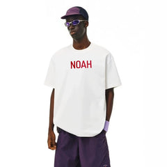 NOAH MARS小众潮牌简约红logo高级美式休闲百搭抗菌全棉短袖T恤男