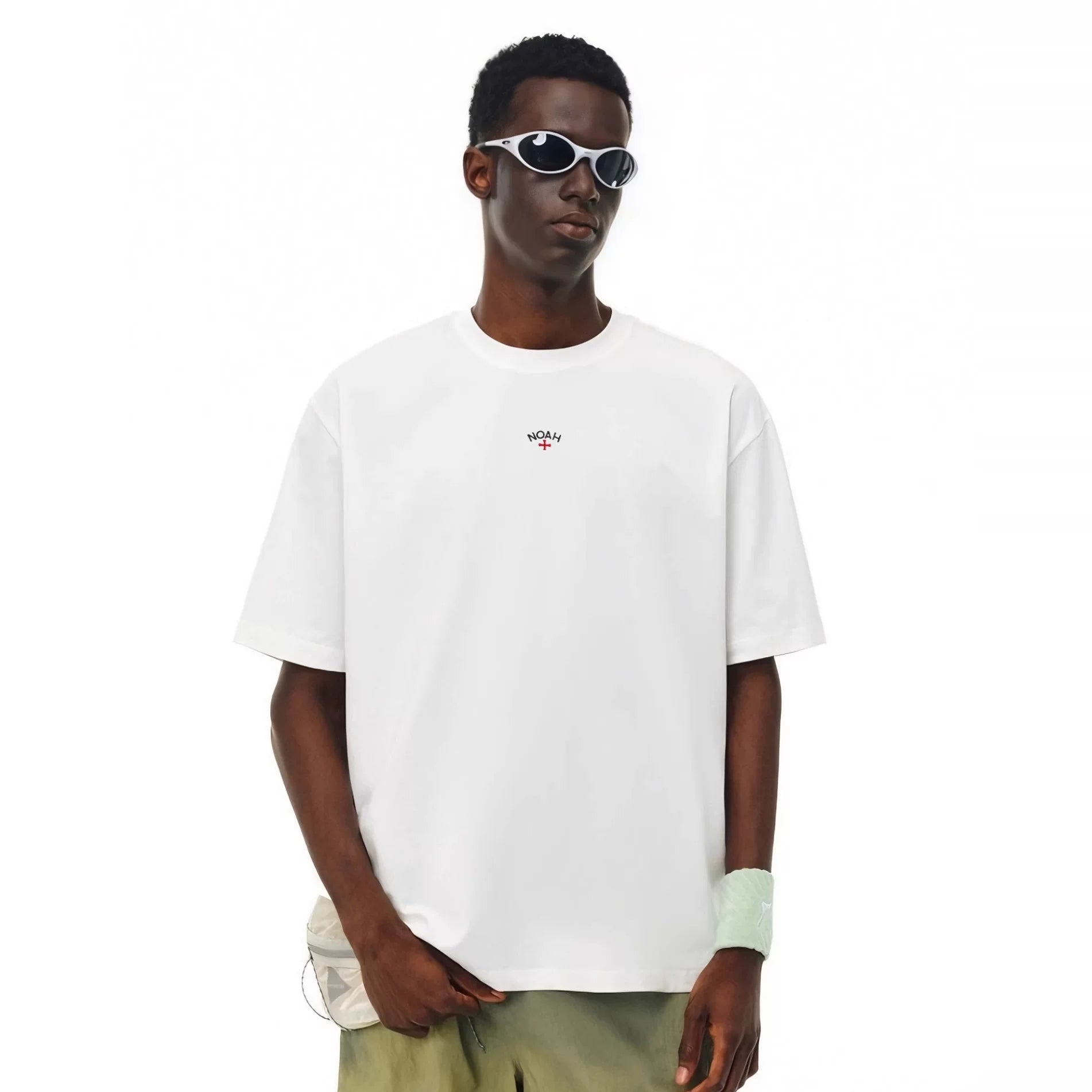 NOAH MARS Cross Embroidered Cotton Tee
