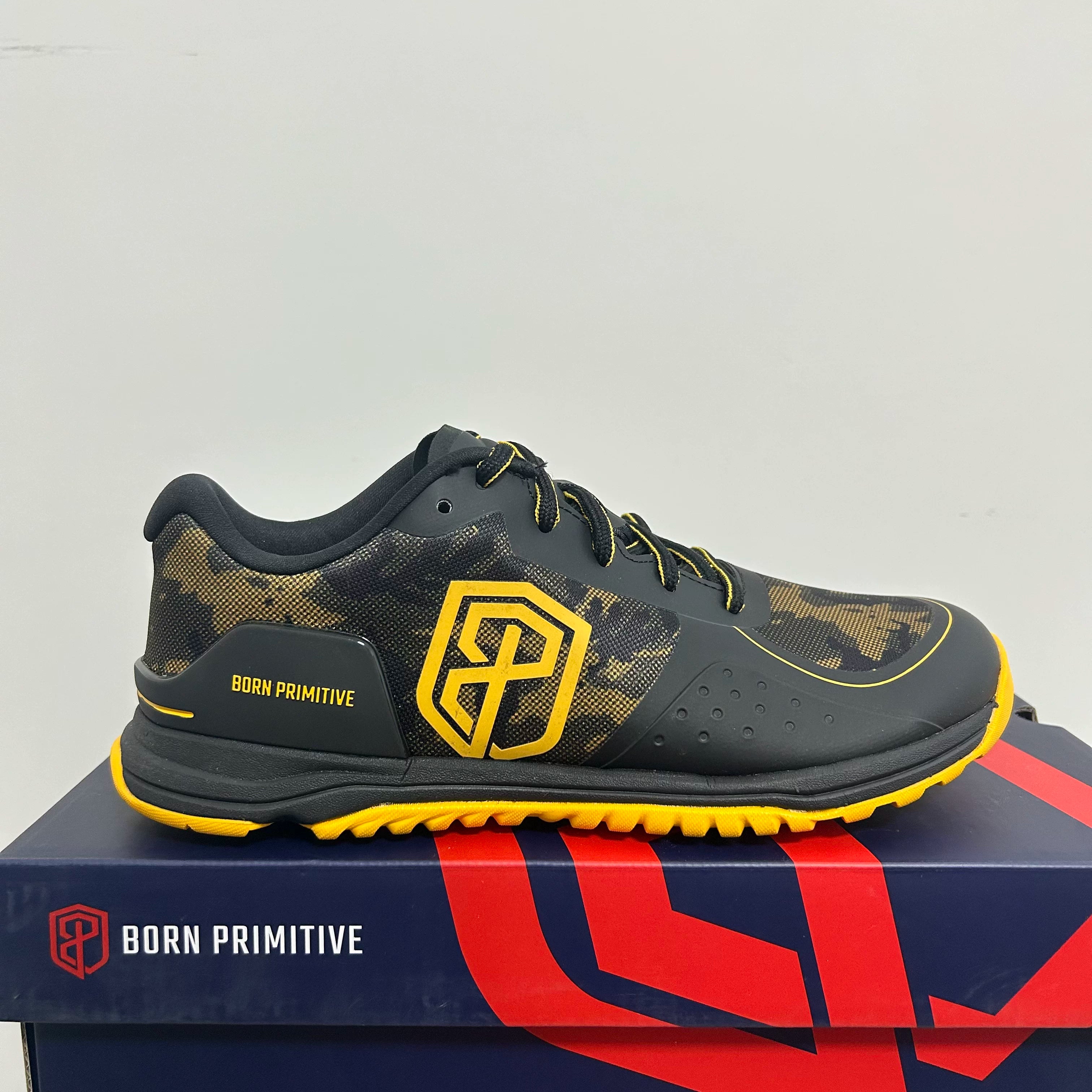 B. P Savage Camo Wide Fit Training Shoes
